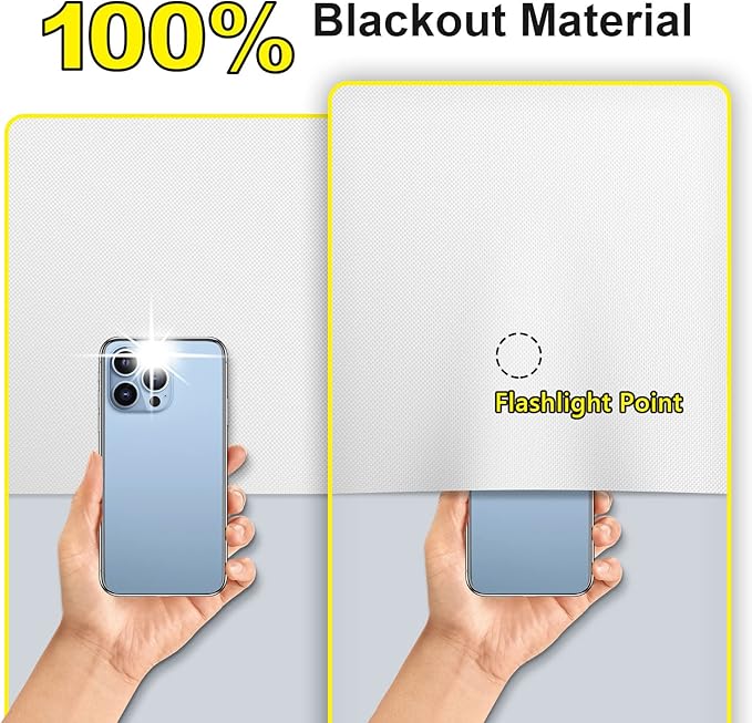FADOTY Blackout Curtains for Bedroom, Portable 100% Black Out Window Cover Film