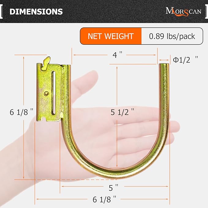 4 Pack 4" E Track J Hooks Heavy Duty Galvanized Steel E-Track Tie Down Accessories for Box Truck, Enclosed Trailer, Garage, Vans, Warehouse, Workshop