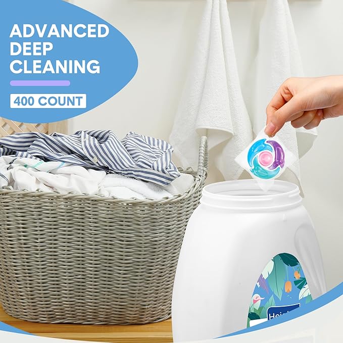 400 Count Laundry Detergent Pods Bulk 4 in 1 Washing Machine Detergent Pods Ultra Concentrated Tackles Tough Odors, Fruity Aroma
