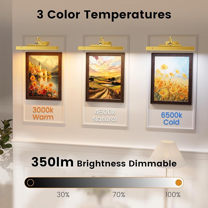 4 Pack Picture Art Above Light Set, Remote Control Timer 3 Color Temps