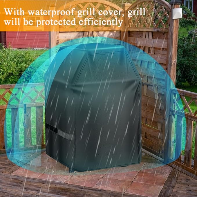 Aoretic Grill Cover, 40 inch BBQ Gas Grill Cover for Outdoor Grill, Charbroil Grill Cover Barbecue Waterproof, Anti-UV for Weber Char-Broil Monument, Dyna-glo Nexgrill Spun Polyester