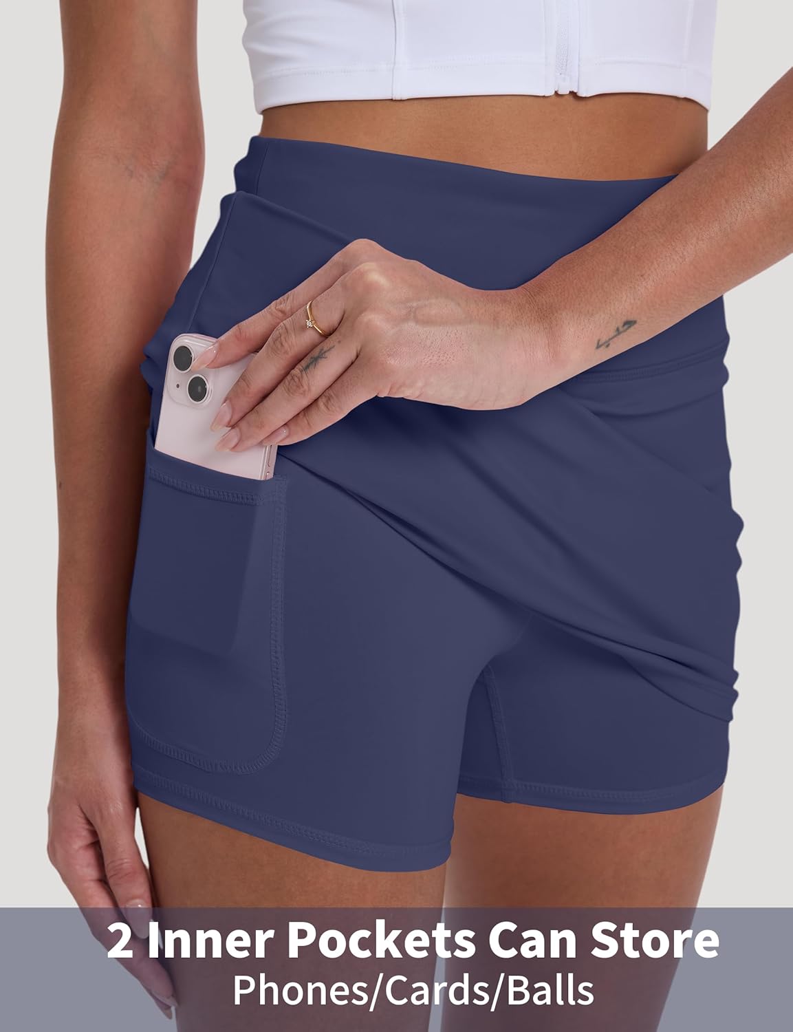 Skiennix Women's Golf Skirt - High Waisted Tennis Skorts with Shorts & Pockets for Athletic Workouts