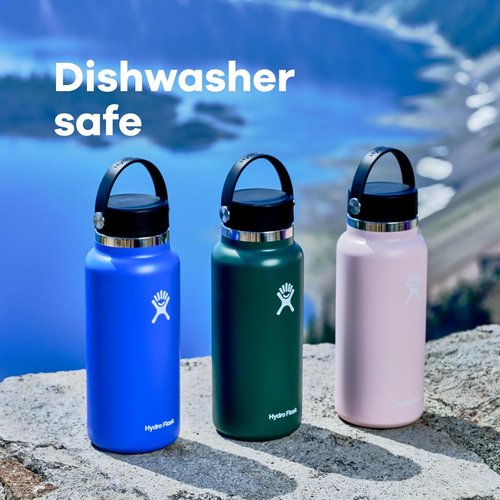 Hydro Flask Water Bottle - Insulated Stainless Steel - 20 Oz Wide Mouth Flex Lid, Leakproof & Refillable