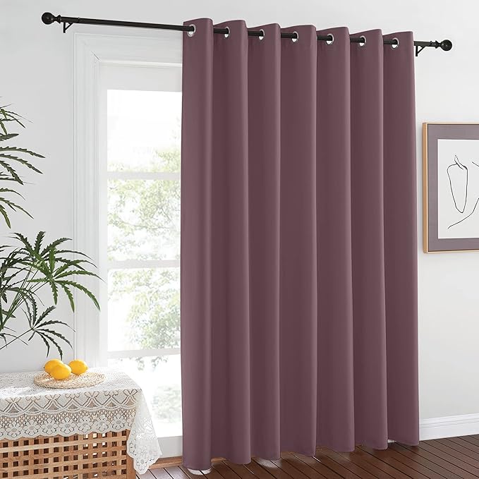 NICETOWN Blackout Dry Rose Sliding Door Curtains 84 inches Long