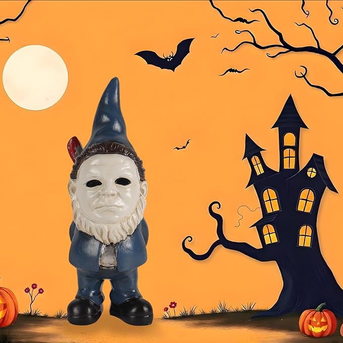 Horror Decor Halloween Decorations Indoor Garden Gnome Garden Statue Home Décor (Blue)