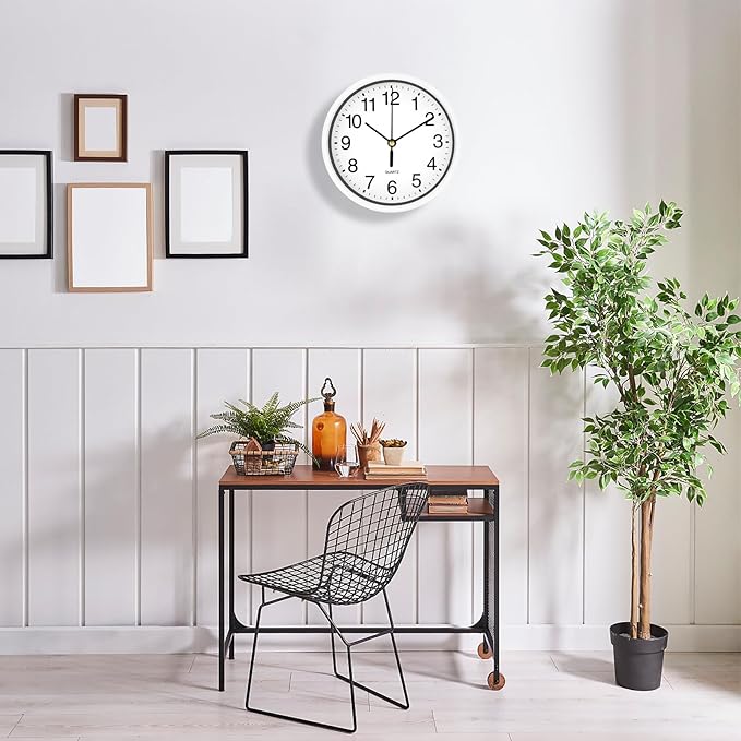 Silent Wall Clock Non Ticking, 6 Inch Wall Clocks Battery Operated, Small