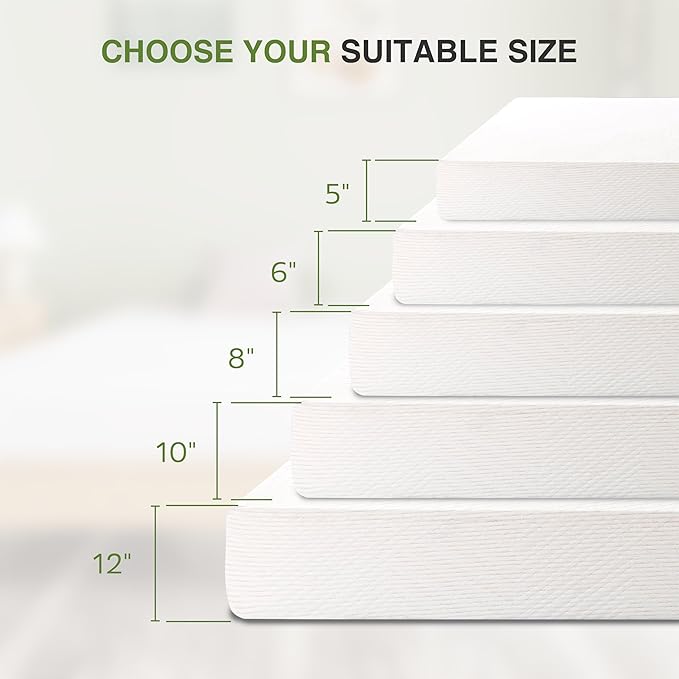 Twin Mattress in a Box, 8 inch Mattresses for Kids Bed Single Size Daybed Individual Bunk, Memory Foam Medium Firm