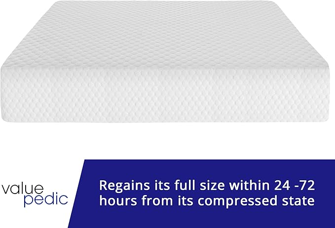 Full Size 8-Inch Gel Memory Foam Mattress, Comfortable with Pressure Relieving Ergonomic Support, Breathable Soft Fabric Cover, Fiberglass Free, Mattress in a Box