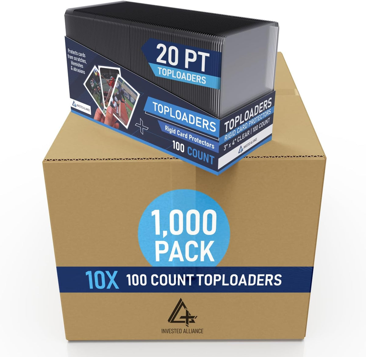 Premium Seamless 20PT Top Loaders - 360PT Thick Card Holders for Trading Cards | Hard Plastic Sleeves
