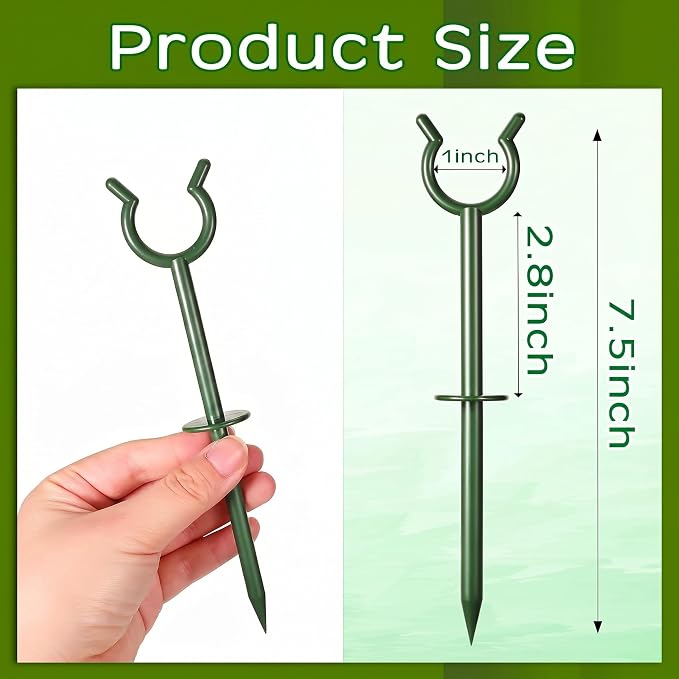 Taiyin 30 Pcs 3/4'' Garden Hose Holder Brackets Garden Guide Holder Decorative Outdoor Guide Stakes Support Spike Plant Tool to Keep Off Lawn for Yard (Green)