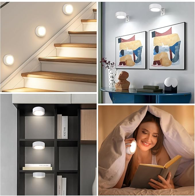 4-Pack Battery Picture Lights, Remote Painting Light