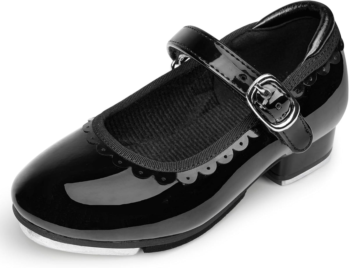 Stelle Tap Shoes for Girls - Easy Strap Scallop Design | Perfect for Toddlers to Big Kids