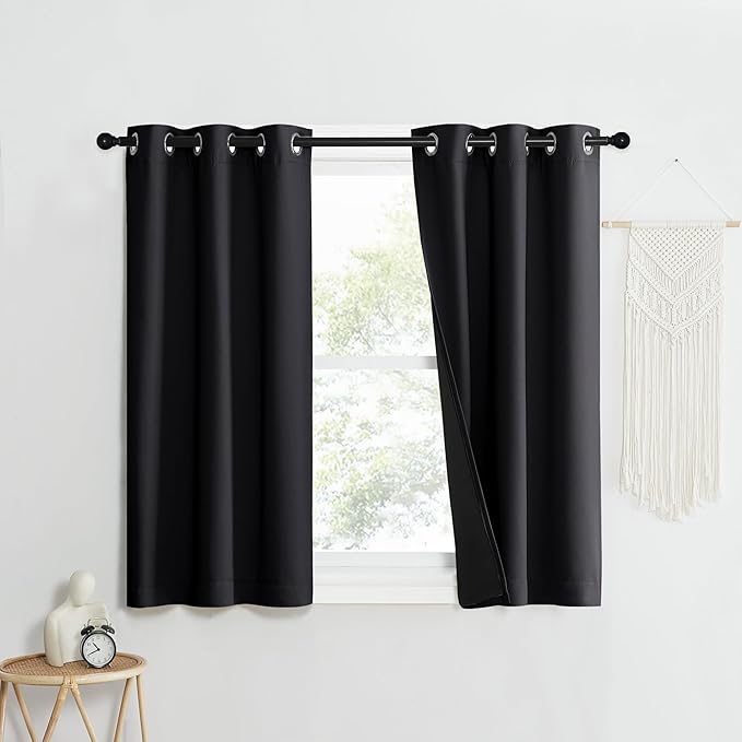 NICETOWN Complete 100% Blackout Curtain Set, Double Panels, Thermal Insulated &