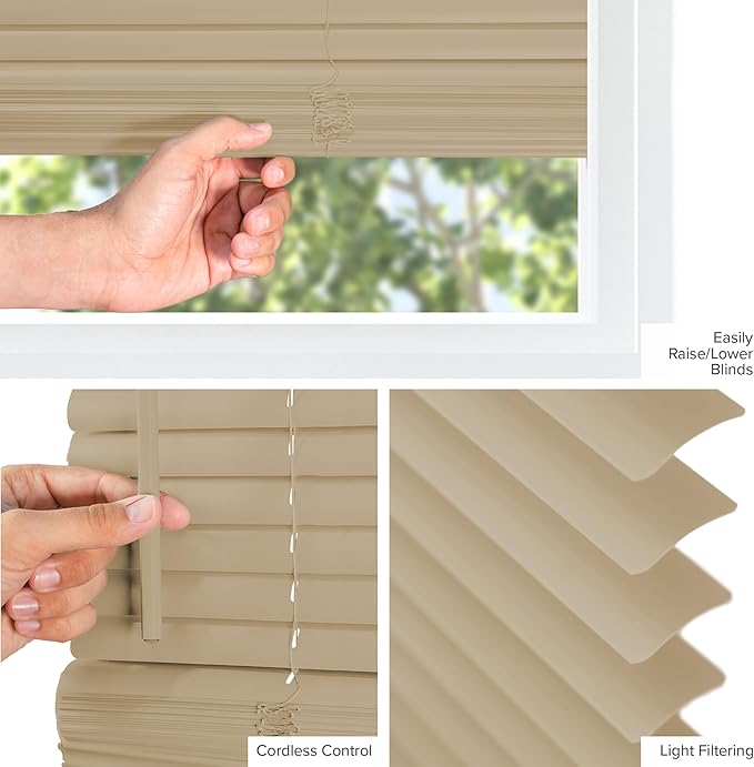 CHICOLOGY Mini Blinds for Indoor Windows – 30"W x 48"H, Cappuccino Horizontal