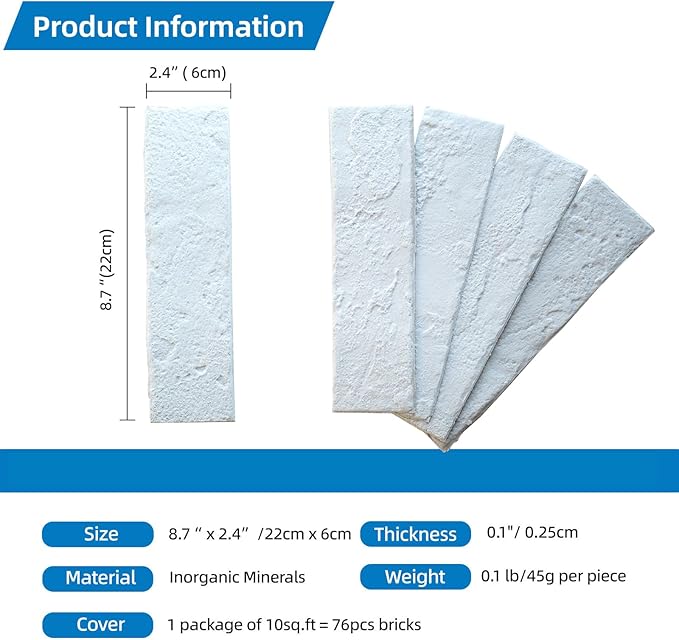 White Faux Brick Wall Tiles, 3D Thin Brick Veneers
