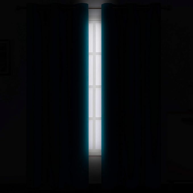 LEMOMO Teal Blackout Curtains/42 x 84 Inch/Set of 2 Panels Thermal Room