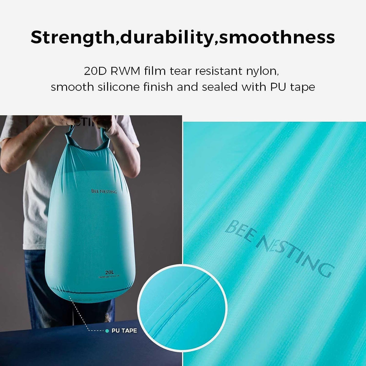 Bee Nesting Waterproof Dry Bag - Lightweight Marine Dry Sack for Kayaking, Rafting & Outdoor Adventures