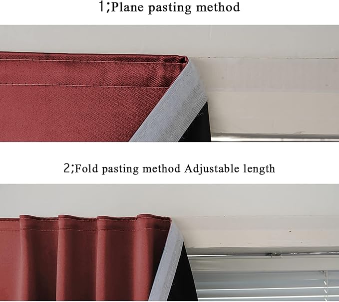 AJAZZ Self Adhesive Curtains 100% Blackout Shades Window Cover Sticky Curtain