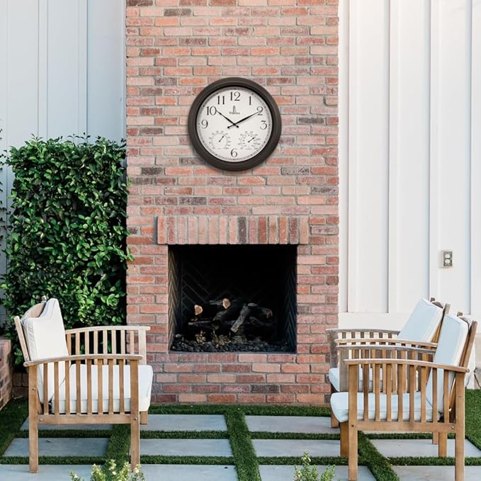 18 inch Outdoor Clocks for Patio Large Waterproof