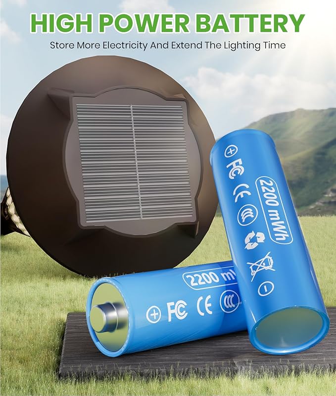BITPOTT Bright Solar Lights Outdoor 6 Pack, 2-in-1 Warm&Cool Solar Pathway Lights Waterproof IP65, Auto On/Off Outdoor Light for Path Walkway Driveway Lawn