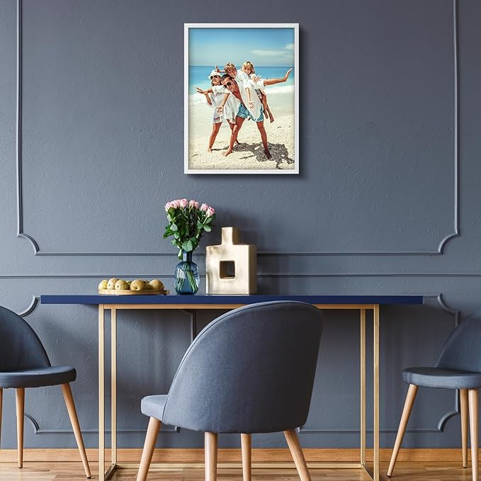wall26 Custom Framed Poster Wall Art for Living Room, Bedroom Canvas Prints for Home Decoration Ready to Hang - 12"x16" White