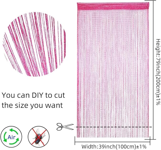 ave split Decorative Door String Curtain Wall Panel Fringe Window Room Divider