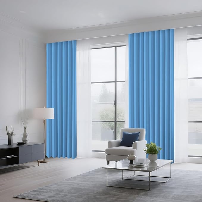 CUCRAF Light Blue Blackout Curtains Customize, Rod Pocket Room Darkening Curtain