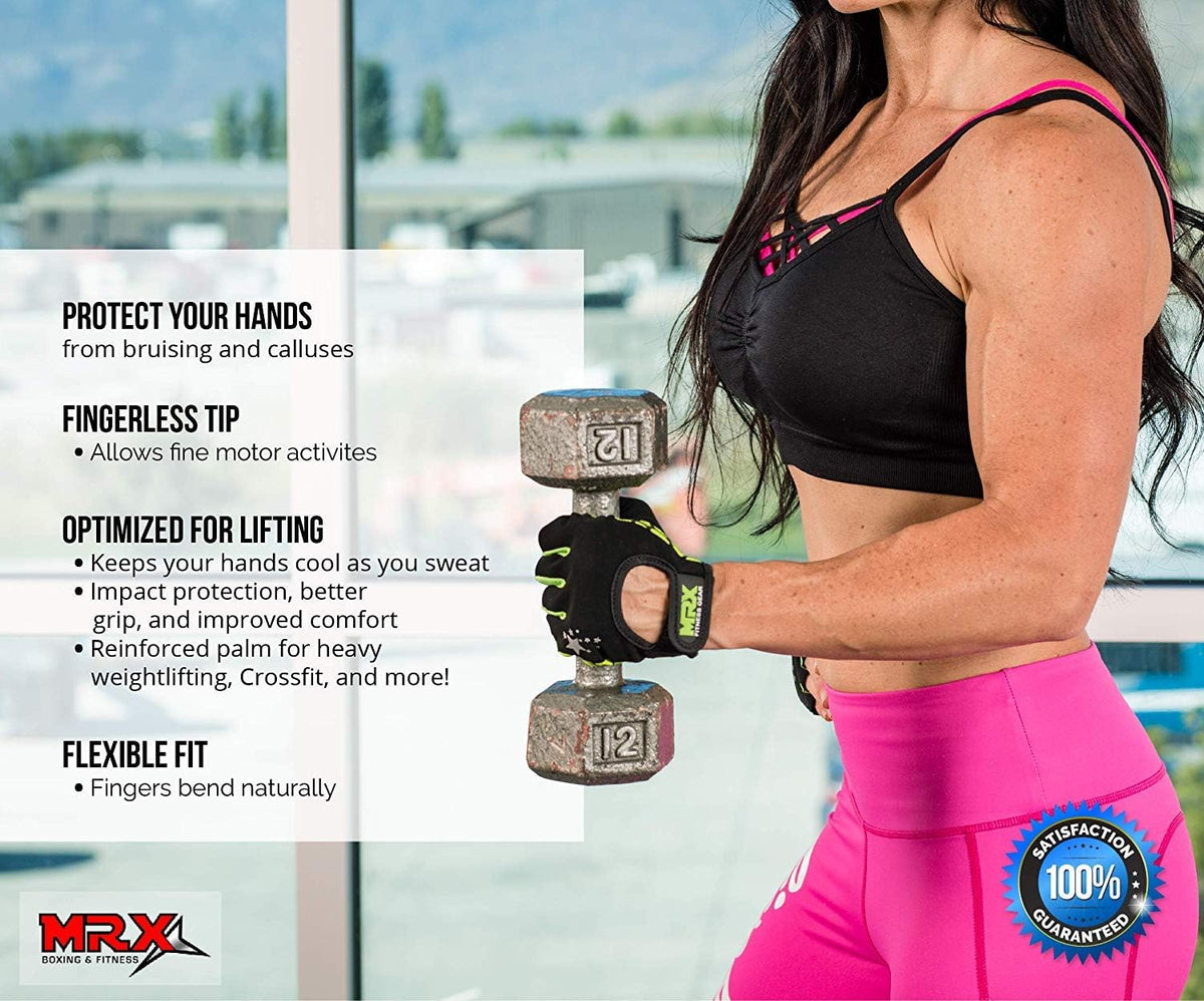 Women's Weight Lifting Gloves - Anti-Slip Padded Fitness Gloves for CrossFit & Training