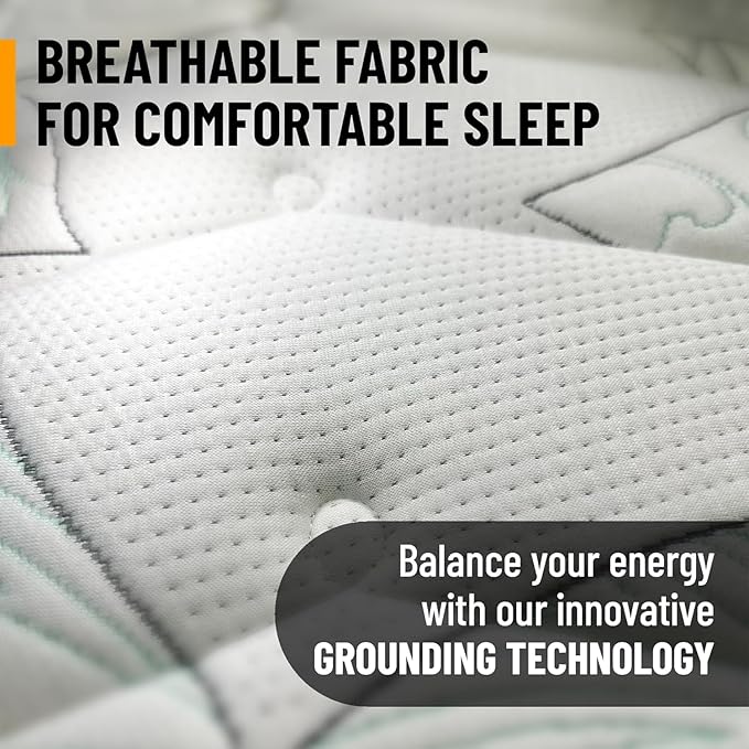 Ottomanson Queen 12" Hybrid Mattress - Meditation Antistatic Quilted Cover - Made in USA - Firm Support - Individually Pocketed Coils & CertiPUR-US Foam - Fiberglass-Free - Bed in a Box