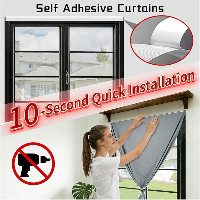 Adhesive 100% Blackout Curtain
