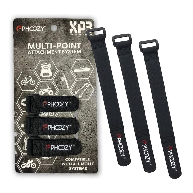 PHOOZY Accessory Straps (3-Pack) – Adjustable Hook-and-Loop Straps for XP3 Series, MOLLE Compatible, Secure Gear to Backpacks, Bike Handlebars, Boat Railings & Outdoor Equipment