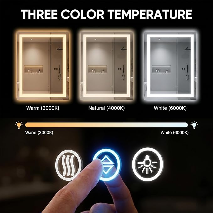 Antok 36"x 48" LED Bathroom Mirror