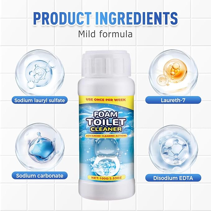 2025 New Foam Toilet Cleaner, Upgraded Powerful Toilet Bowl Cleaner, Advanced Bathroom Cleaner for Home, Powerful Instant Bowl Cleaners for Toilets Squatting Pans (3)