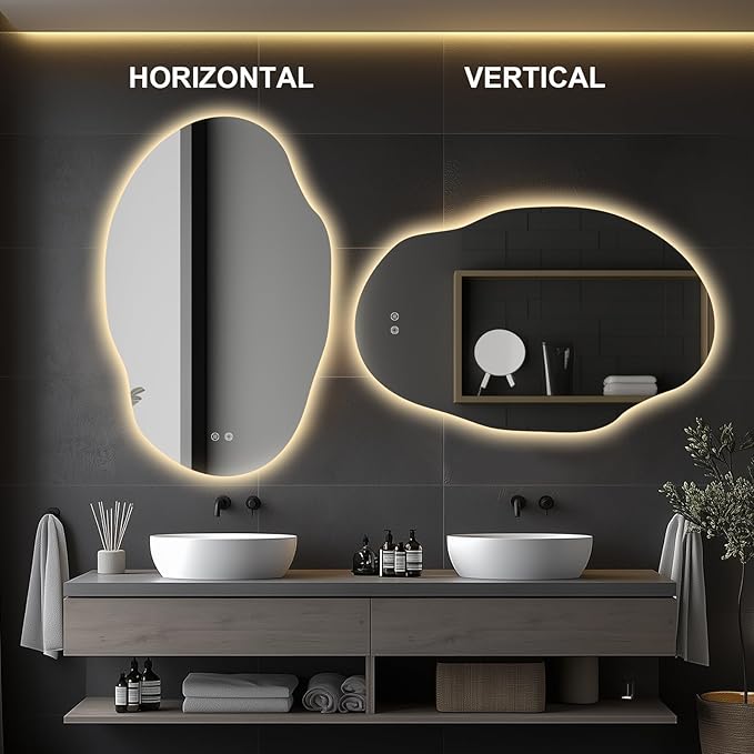 Asymmetrical LED Bathroom Mirror