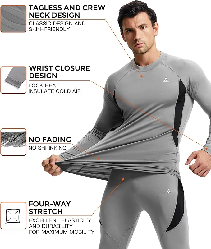 CL convallaria Thermal Underwear Long Johns Set Mens Winter Gift Hunting Gear Sport Base Layer Bottom Top