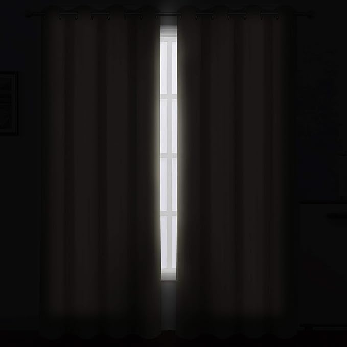 LEMOMO Beige Blackout Curtains/52 x 108 Inch/Set of 2 Panels Room Darkening