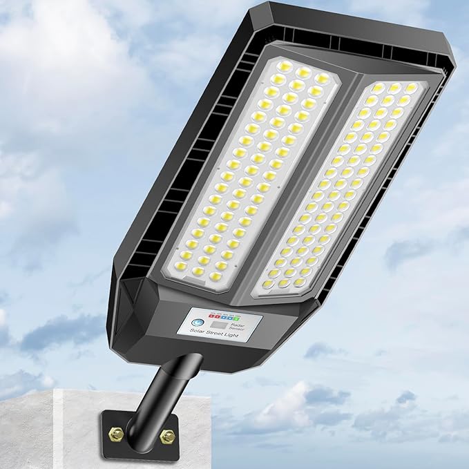 5000W Solar Lights Outdoor - 7000K LED Solar Street Lights Outdoor with Motion Sensor and Remote Control, IP66 Waterproof, Dusk to Dawn for Yard, Patio