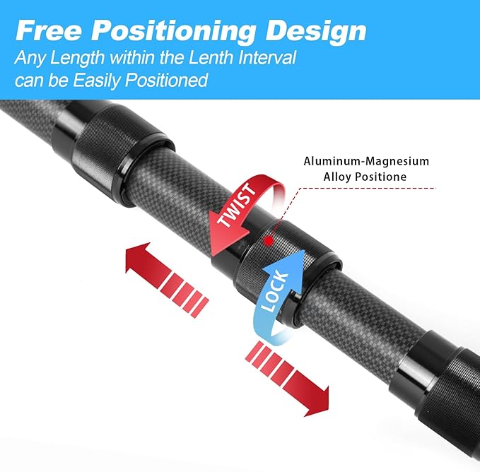 DOBEN Carbon Fiber Pool Pole, Professional Ultralight Pool Poles 3.7 to 12 FT, Telescoping Lightweight Pool Cleaning Pole, Heavy Duty Pool Pole for Skimmer Net, Brush, Vacuum Head 12FT