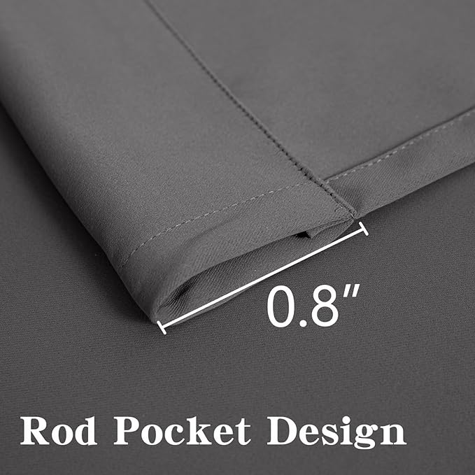 IGEMAEVE Blackout Curtains 90 Inch Length 2 Panels Set, Rod Pocket Energy