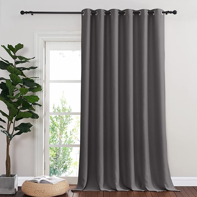 NICETOWN Blackout Sliding Glass Door Curtain 90 inches Long, Grommet Thermal