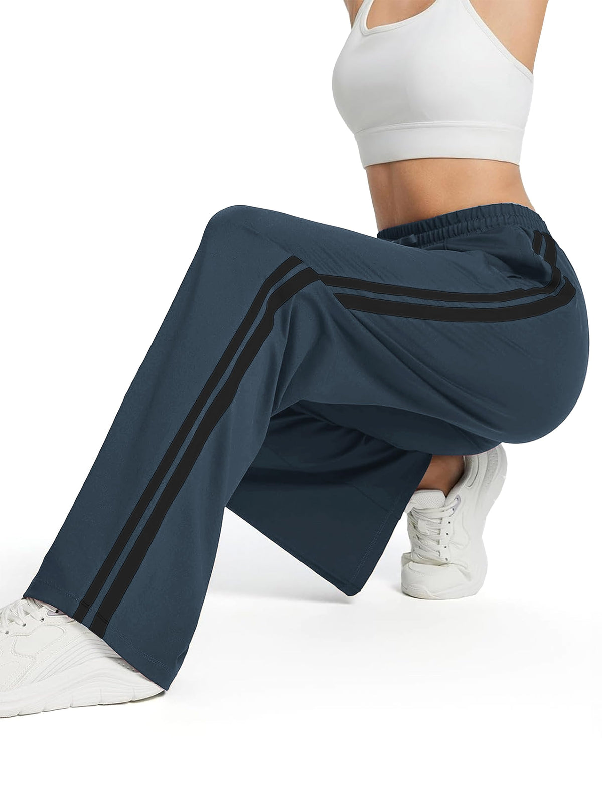 Tapata Women's 34" Inseam Tall Track Pants Loose Straight Leg Jogging Sweatpants Warm-Up Sports Athletic Running, Dark Grey, S