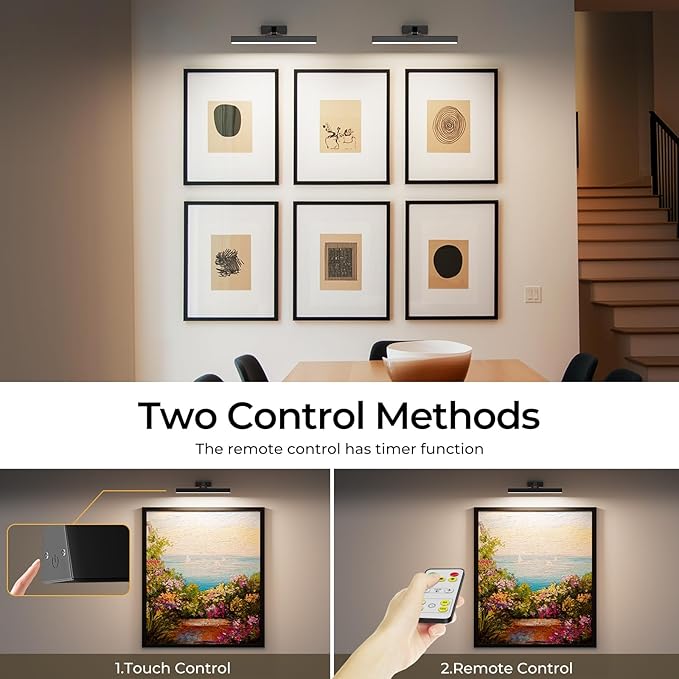 Picture Lights for Wall, Battery Operated Picture Light 16in Gallery Light for