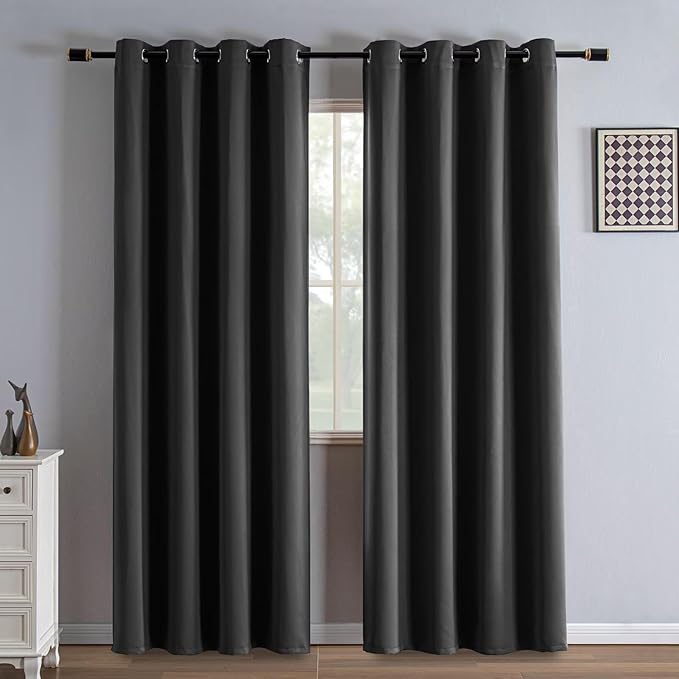 IGEMAEVE Blackout Curtains 84 Inch Length 2 Panels Set, Grommet Energy Saving