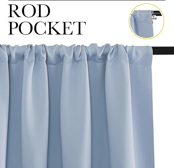 NICETOWN Blackout Curtains for Living Curtains, Vintage Blue, 2 Panels