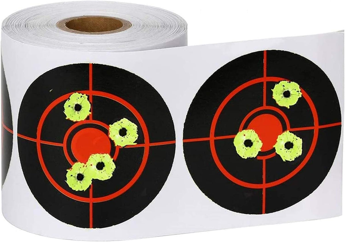 Splatter Target Stickers, 3" Reactive Paper Targets, 250/500 Pcs Adhesive Shooting Targets with Fluorescent Yellow Impact for BB Gun, Pellet Gun, Airsoft, Rifle Shooting Practice