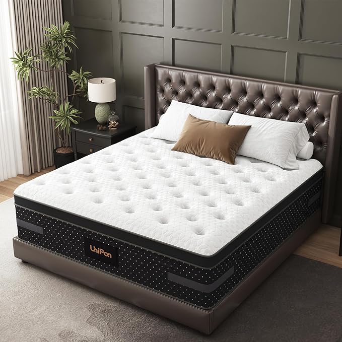 King Mattress 10 Inch, Firm Hybrid Mattress in a Box Couples Motion Isolation with Extra Lumbar & Shoulder Support for Pain Relief, Hotel Collection- Fiberglass Free - 365 Night Trial