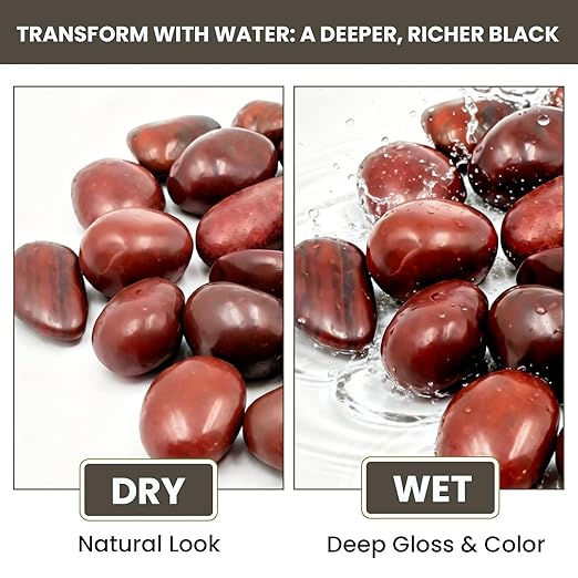 Red River Rocks Outdoor Landscaping- 1-2inch Polished Pebble for Plants- Garden Decorative Stones-Large Plant Rocks,Ideal for Aquarium, Home Decor-18LB