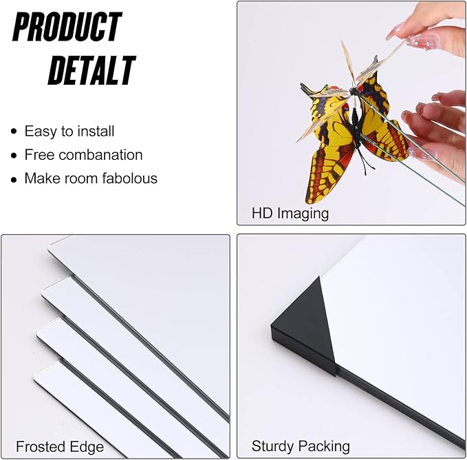 JEOYOO Full Length Wall Mirror Tiles, Frameless Full Body Mirror Tiles