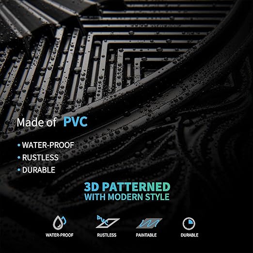 Art3d Drop Ceiling Tiles 24x24 in Black, 3D Wainscoting Panels Glue Up 2x2