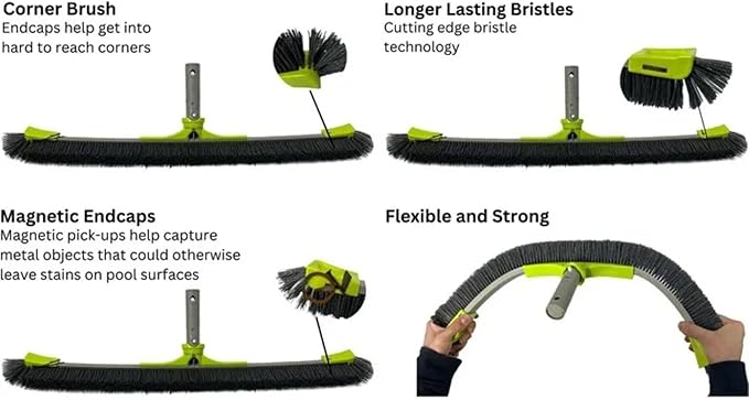 OREQ Corporation 22"/28" Animal Pro Pool Brush | Heavy-Duty All Surface & Vinyl Brush | Professional Pool Wall & Floor Cleaning Tool (28")